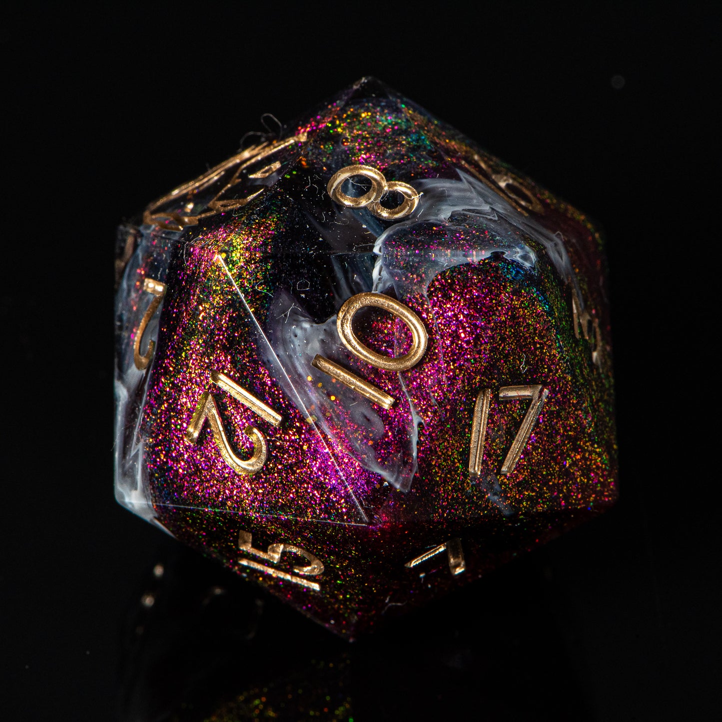 Balefire (33mm chonk) /Signature Concept: Artistic Design Service & Handmade DnD Dice