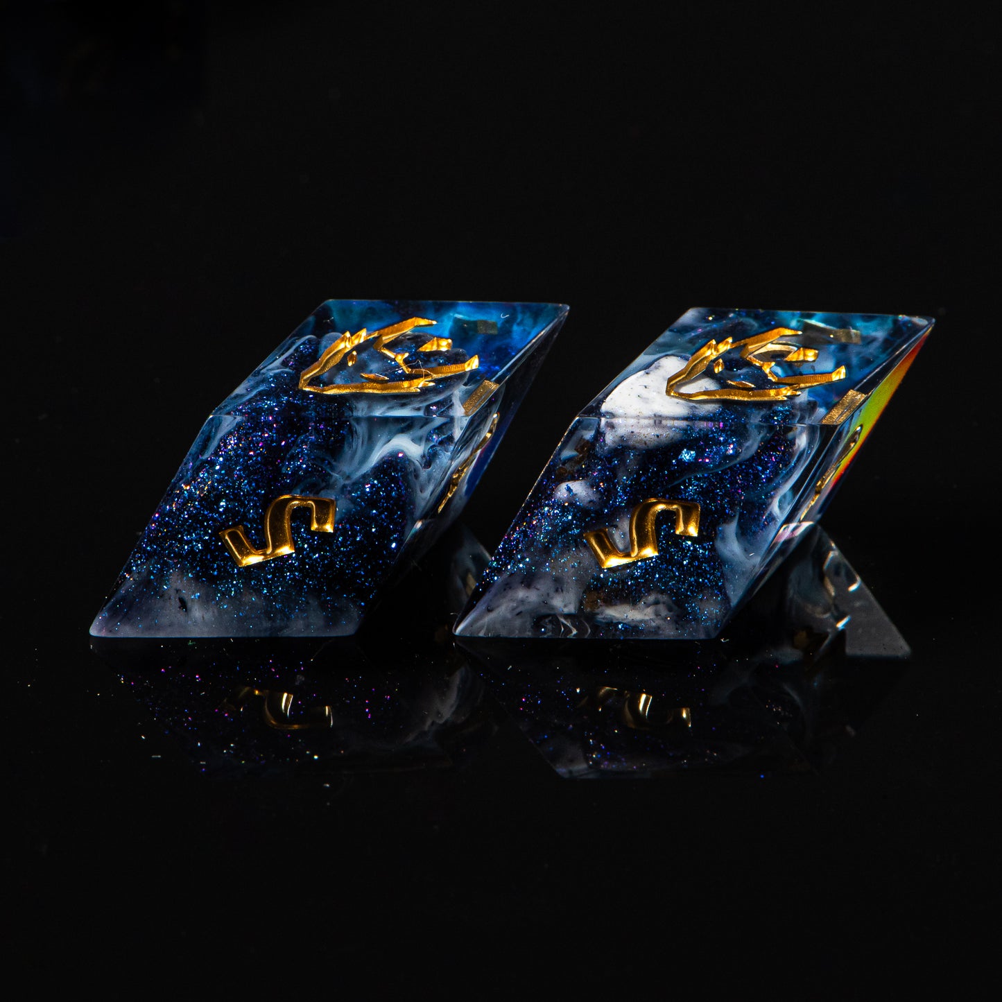 Night Sky (d6 pair) /Signature Concept: Artistic Design Service & Handmade DnD Dice