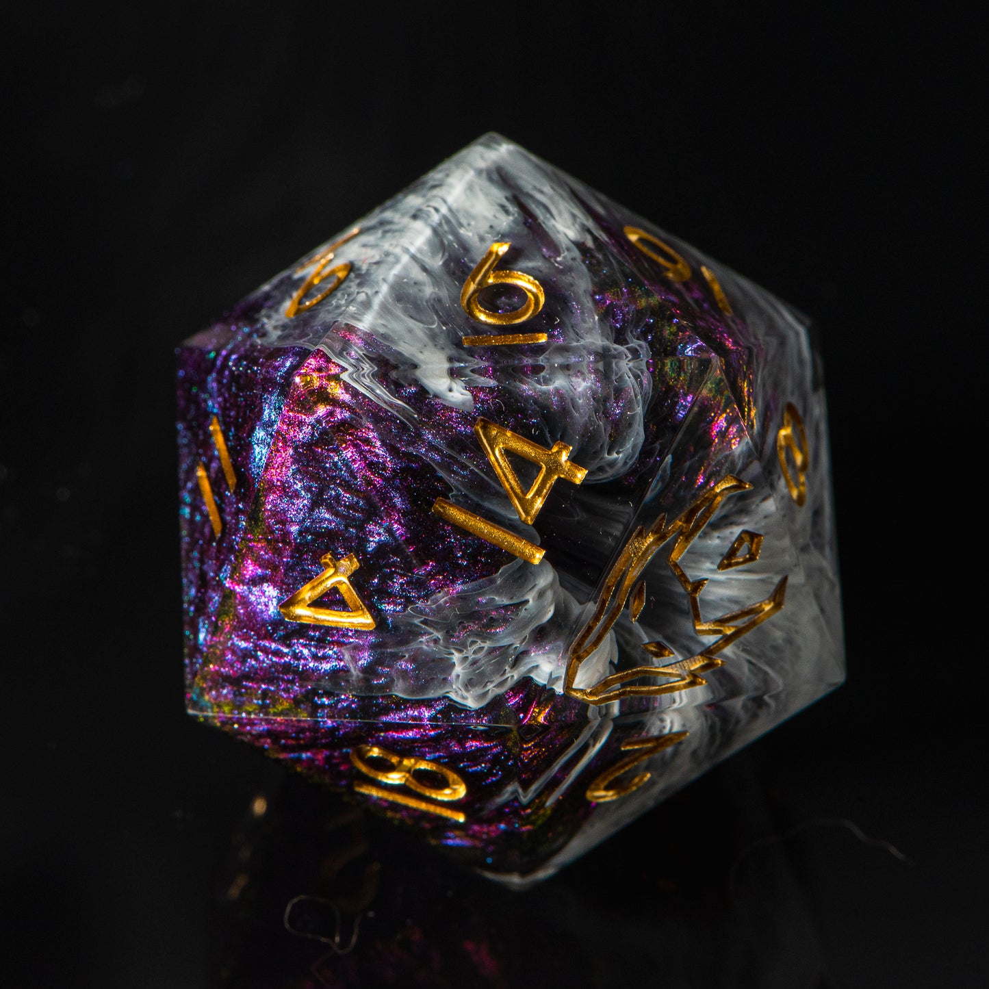 Wrapped in Veil I. (33mm chonk) /Signature Concept: Artistic Design Service & Handmade DnD Dice