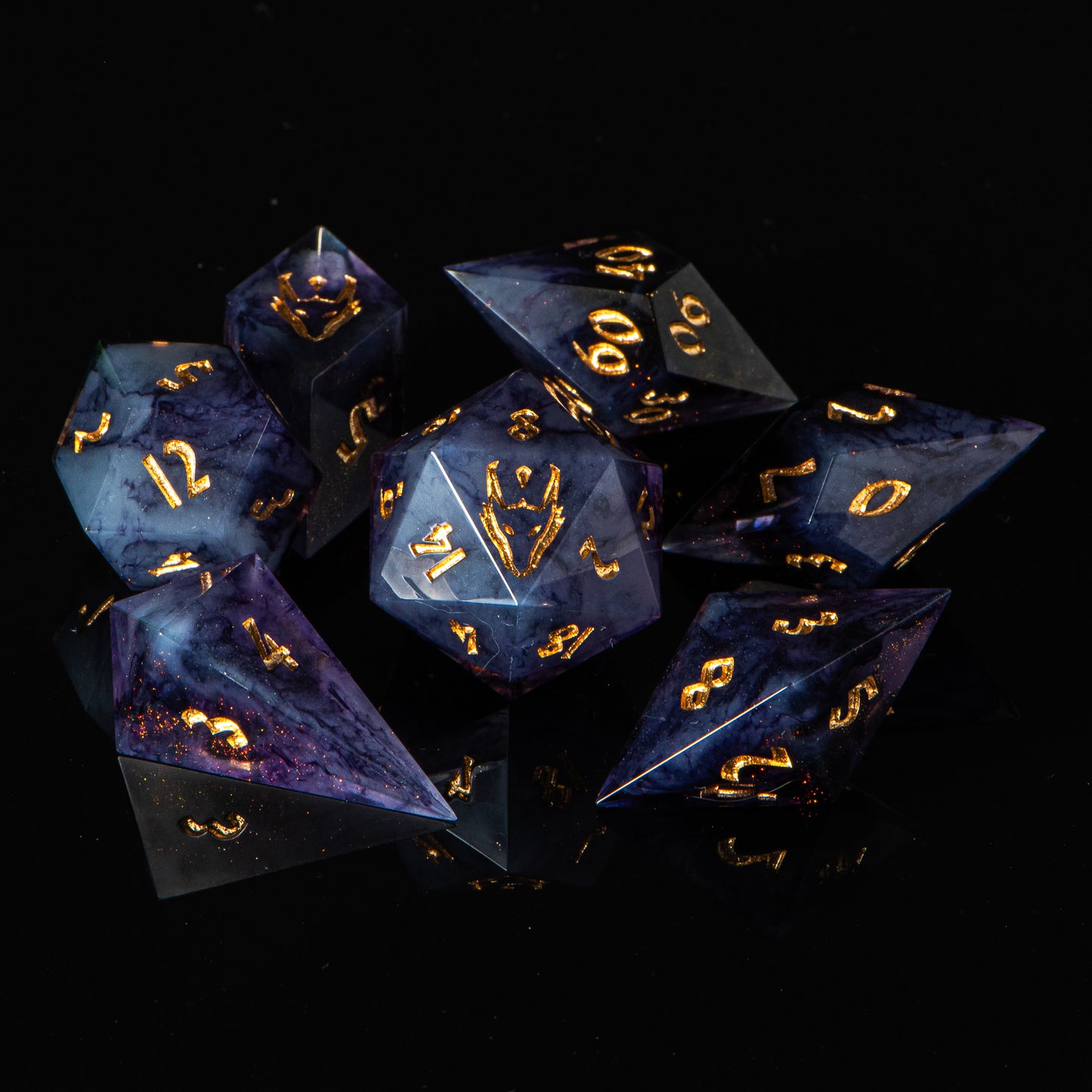 Glowing Storm (Glow in Dark) /Signature Concept: Artistic Design Service & Handmade DnD Dice