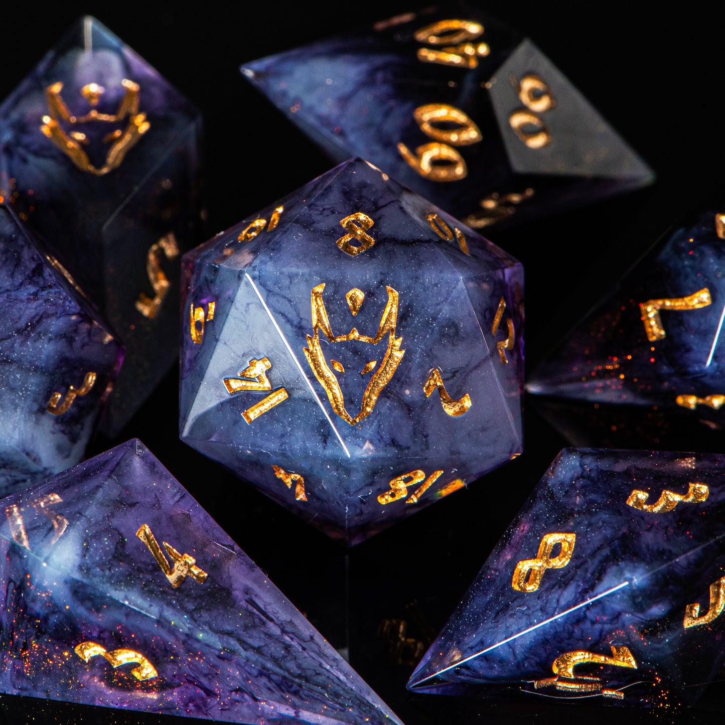 Glowing Storm (Glow in Dark) /Signature Concept: Artistic Design Service & Handmade DnD Dice