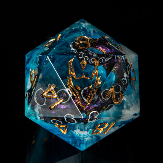 Release the Kraken! (33mm chonk)  /Signature Concept: Artistic Design Service & Handmade DnD Dice