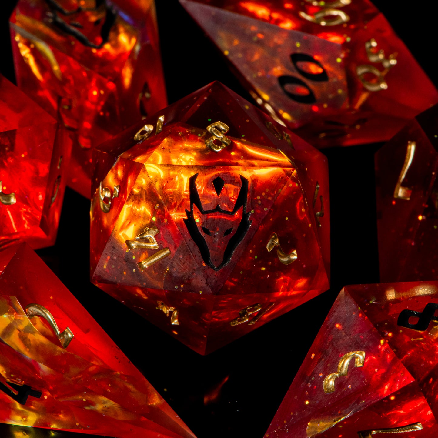 I Cast Fireball! (matte) /Signature Concept: Artistic Design Service & Handmade DnD Dice