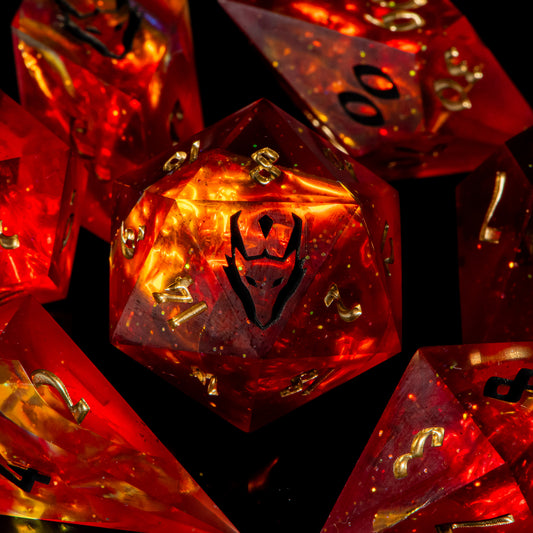 I Cast Fireball! (matte) /Signature Concept: Artistic Design Service & Handmade DnD Dice