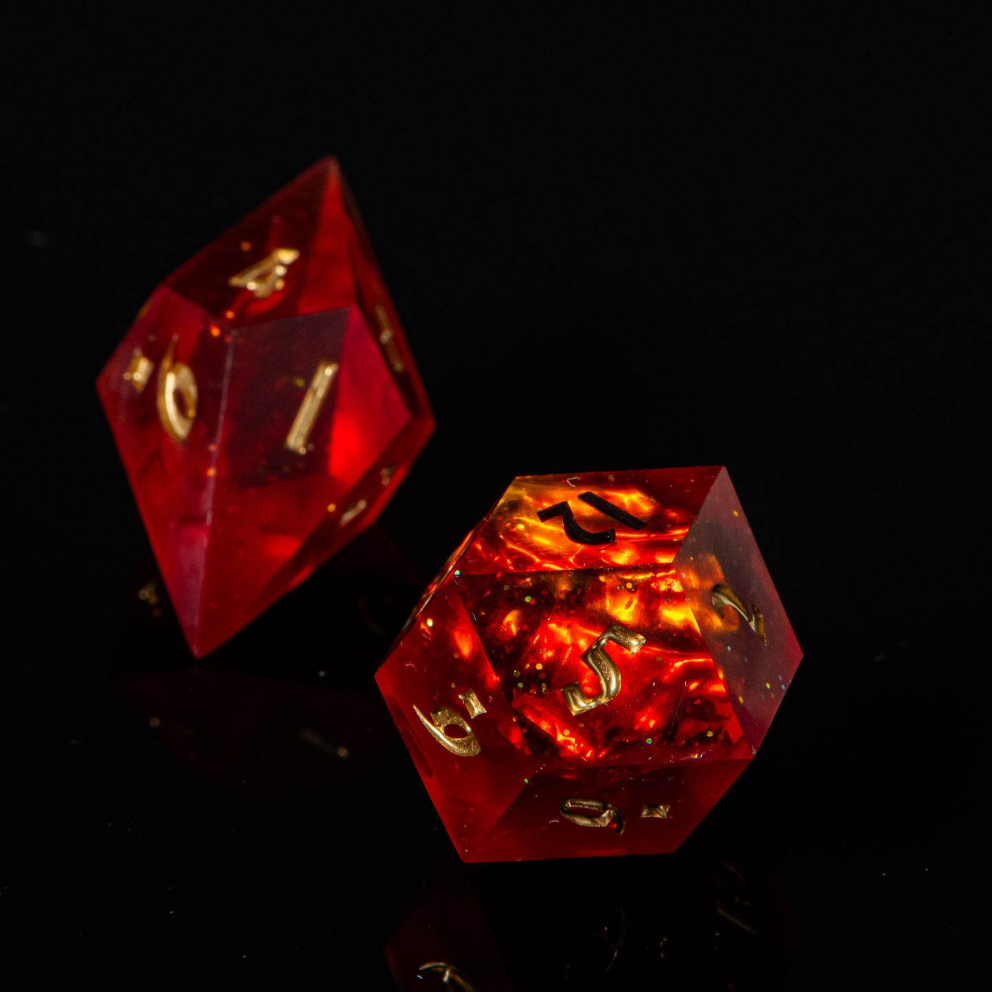 I Cast Fireball! (matte) /Signature Concept: Artistic Design Service & Handmade DnD Dice