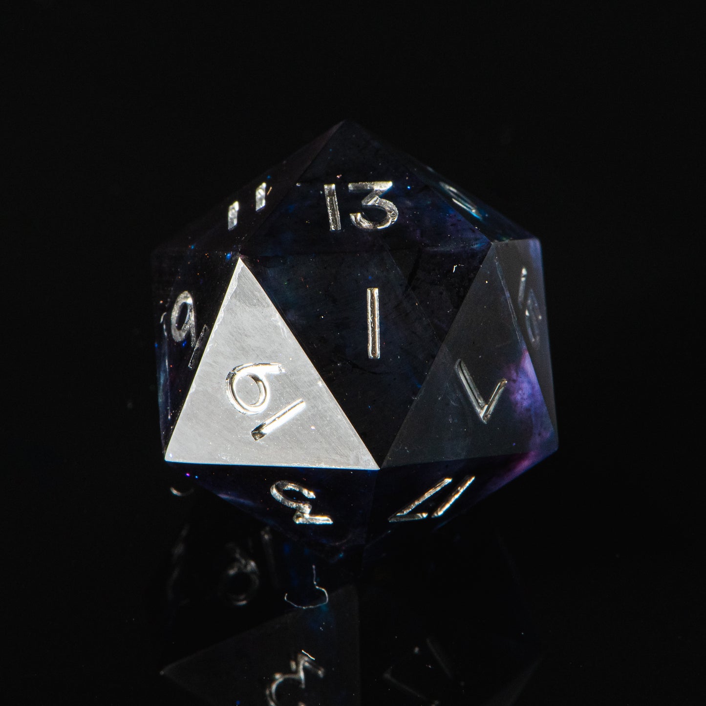 Velvet Fire (matte d20) /Signature Concept: Artistic Design Service & Handmade DnD Dice