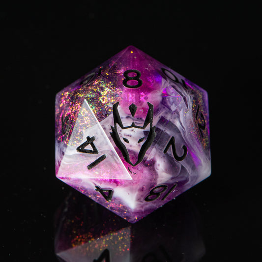 Magical Confetti (d20) /Signature Concept: Artistic Design Service & Handmade DnD Dice