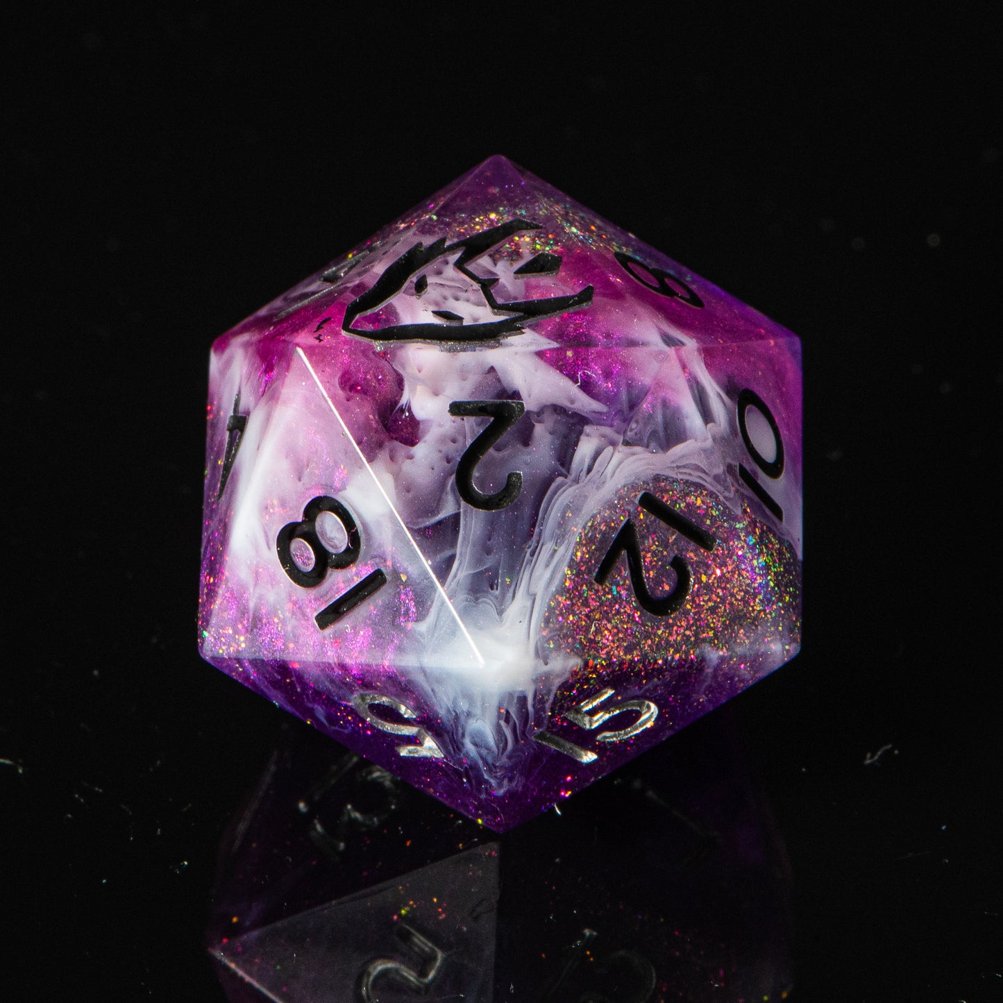 Magical Confetti (d20) /Signature Concept: Artistic Design Service & Handmade DnD Dice