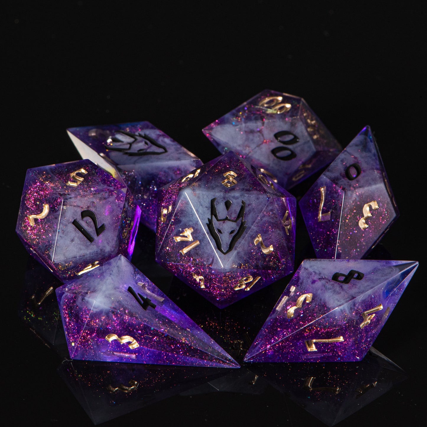 Prismatic Fog (Glow in Dark) /Signature Concept: Artistic Design Service & Handmade DnD Dice