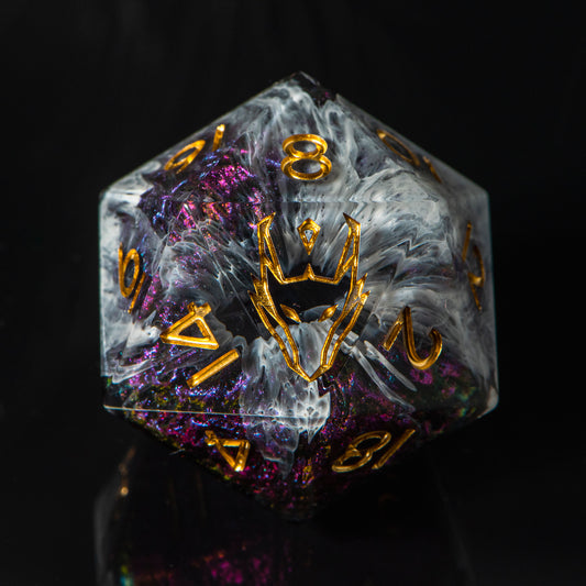 Wrapped in Veil I. (33mm chonk) /Signature Concept: Artistic Design Service & Handmade DnD Dice