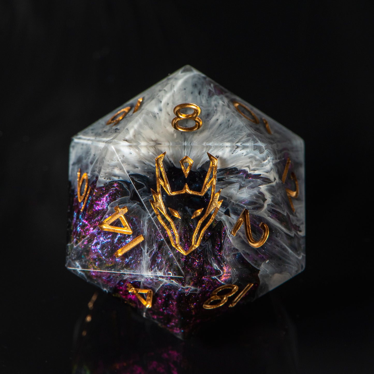 Wrapped in Veil II. (33mm chonk) /Signature Concept: Artistic Design Service & Handmade DnD Dice
