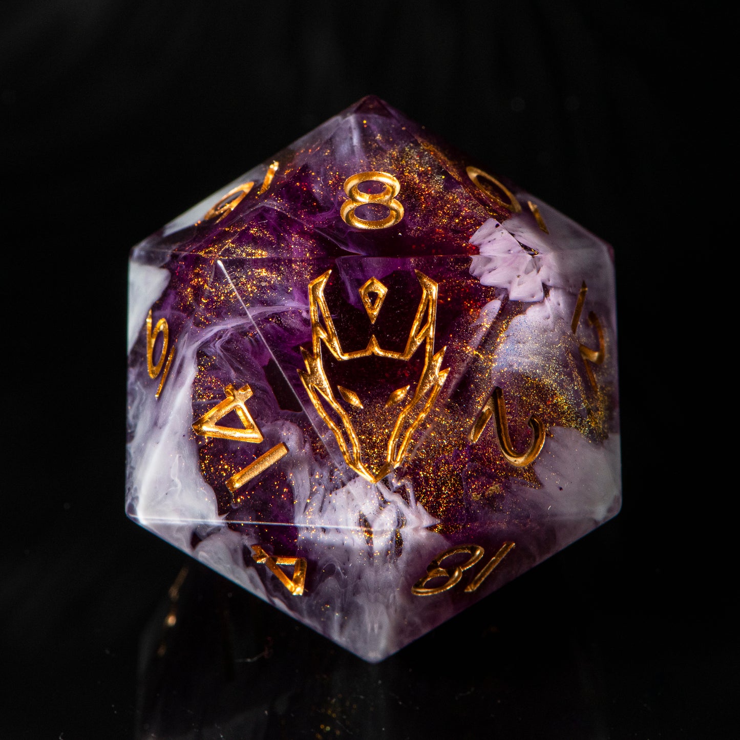 Rose Galaxy Portal (33mm chonk) /Signature Concept: Artistic Design Service & Handmade DnD Dice