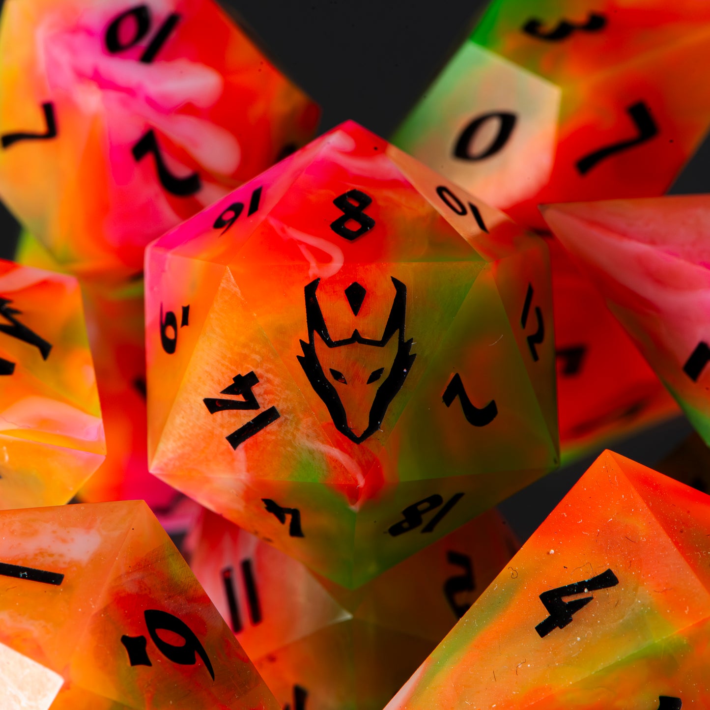 Edible Only Once (UV reactive matte) /Signature Concept: Artistic Design Service & Handmade DnD Dice