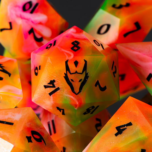 Edible Only Once (UV reactive matte) /Signature Concept: Artistic Design Service & Handmade DnD Dice