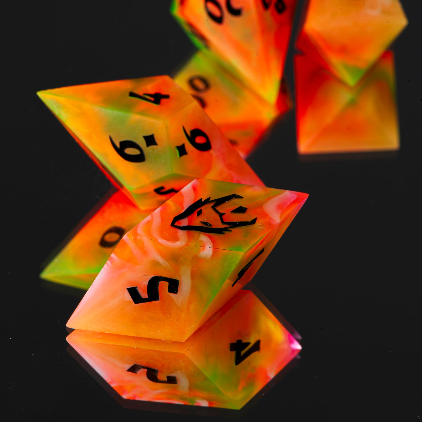 Edible Only Once (UV reactive matte) /Signature Concept: Artistic Design Service & Handmade DnD Dice