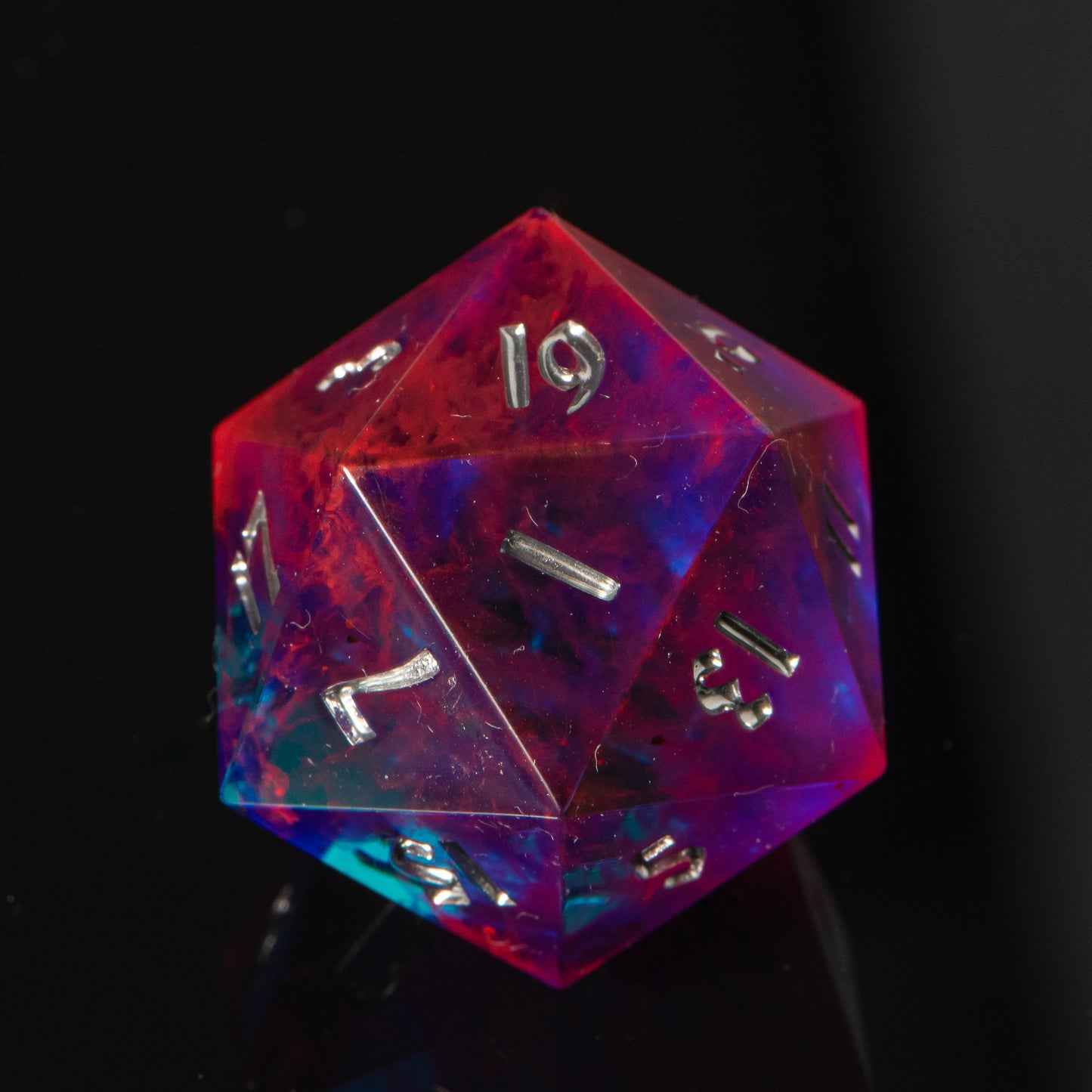 Netrunner (UV reactive d20) / Signature Concept: Artistic Design Service & Handmade dice